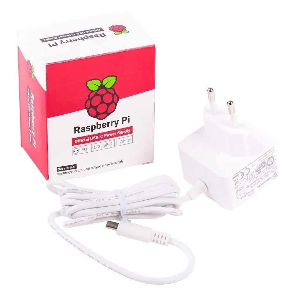 Offizielles USB-C Netzteil 5,1V / 3,0A, EU, Weiß für Raspberry Pi 4