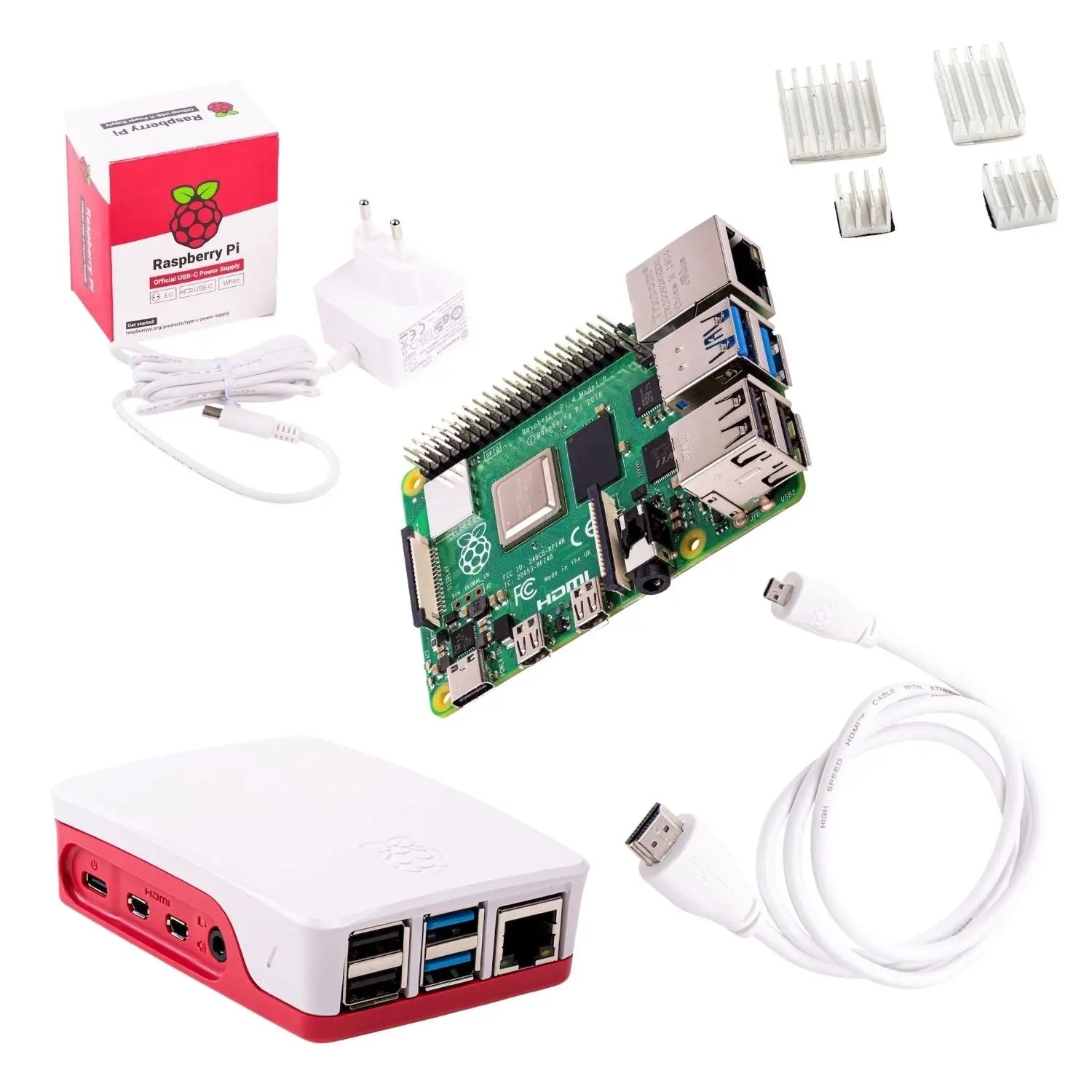 Raspberry Pi 4 Computer Modell B, 4GB RAM Light Starter Kit