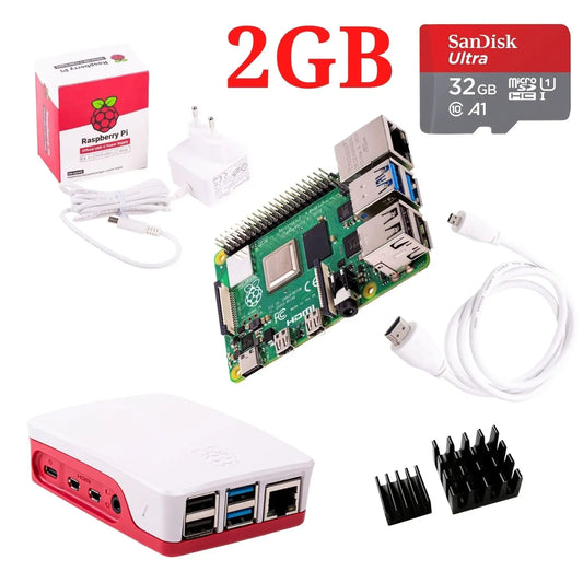 Raspberry Pi 4 (2GB RAM) Bundle 32GB, weiß